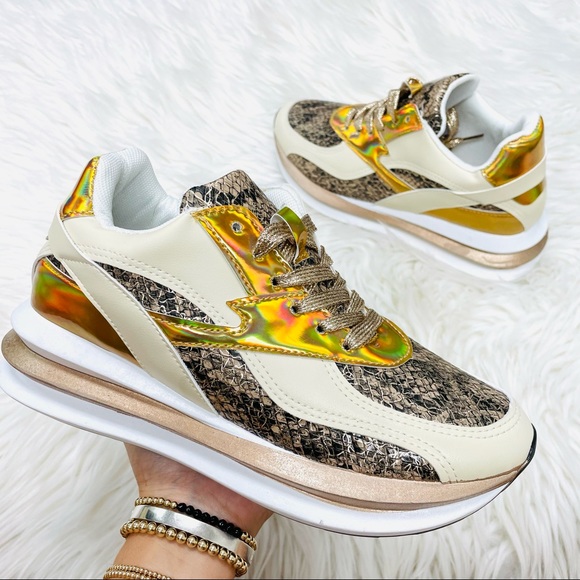 Beige snake chunky sneaker - Picture 7 of 11